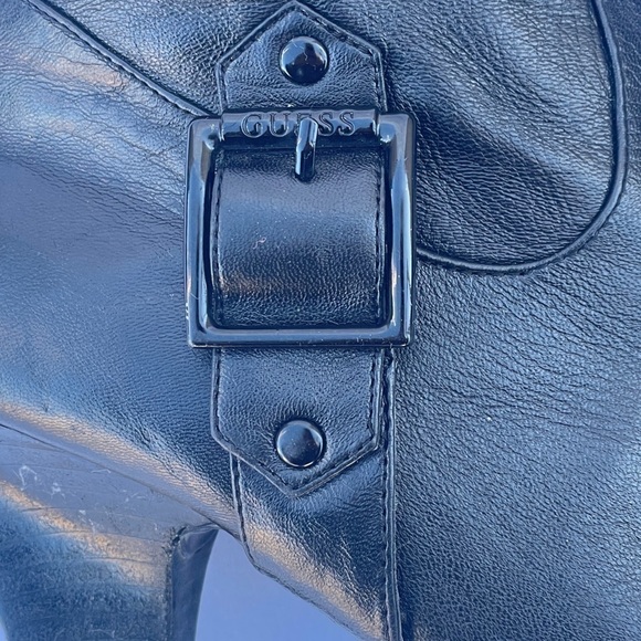 GUESS Black Genuine Leather Over The Knee Heeled Boots size 8.5 - Picture 5 of 16